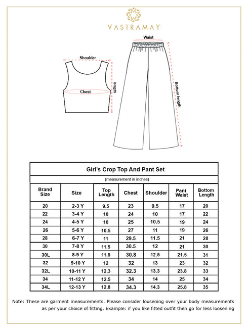 Vastramay Girl's Denim Top And Palazzo Set